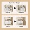 Farmhouse Small Vanity Desk Set with Mirror Cabinet Mini Makeup Vanities Set with 3 Adjustable Lights and Storage Chair for Compact Space, White Dressing Table with Fold-up Panel